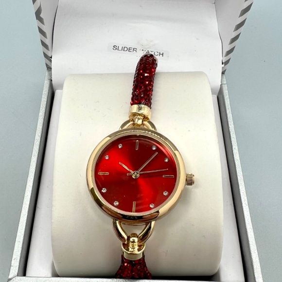 I.N.C. International Concepts Red & Gold Womens Quartz Watch - Picture 6 of 6